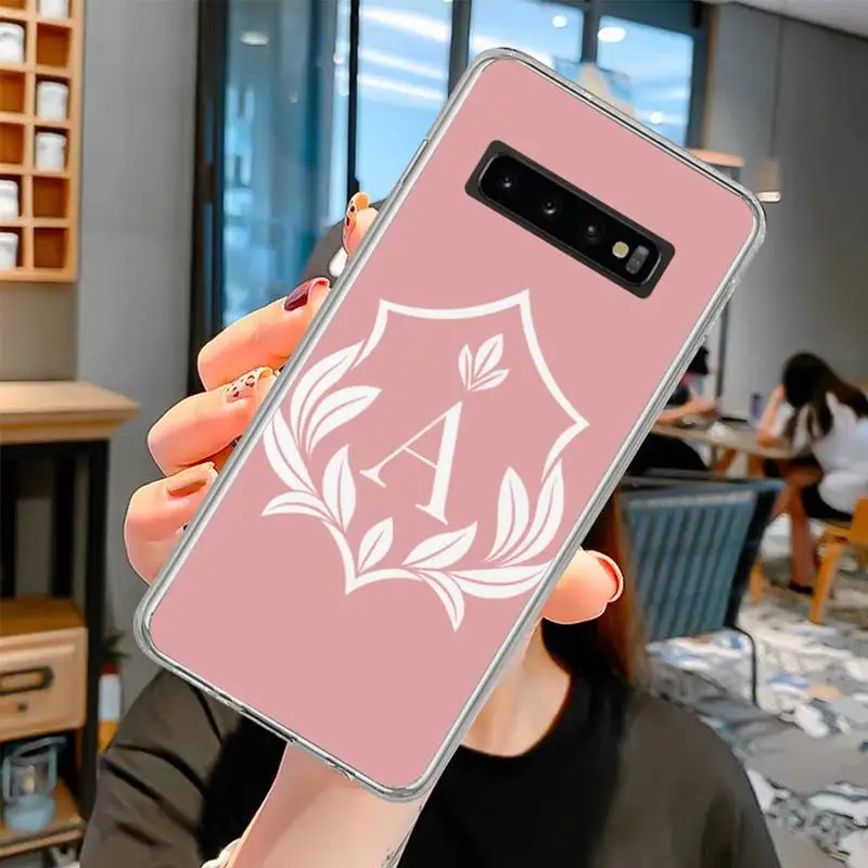 

pink letters shield Phone Case For Samsung S6 S7 S7 edge S8 S8 Plus S9 S9 Plus S10 S10 plus S10 E(lite)