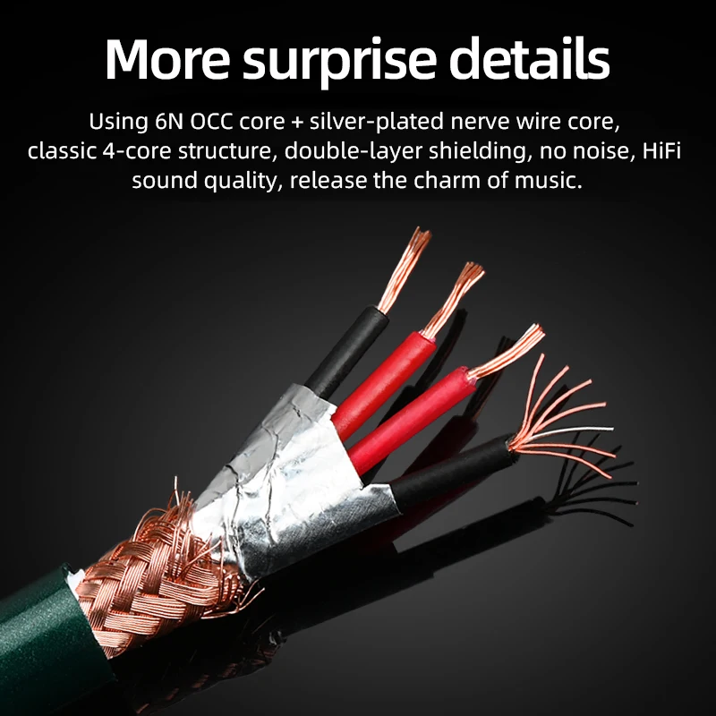 HIFI 4 мм до 2RCA HiFi OCC анти-шум и защита от помех сбалансированный один-два усилитель
