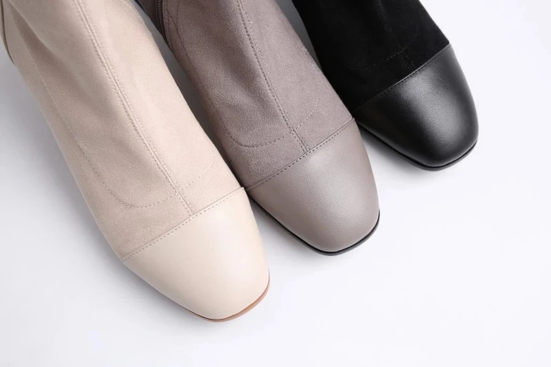 

Big Size 9 10 11 12 boots women shoes ankle boots for women ladies boots shoes woman winter Patchwork side zipper