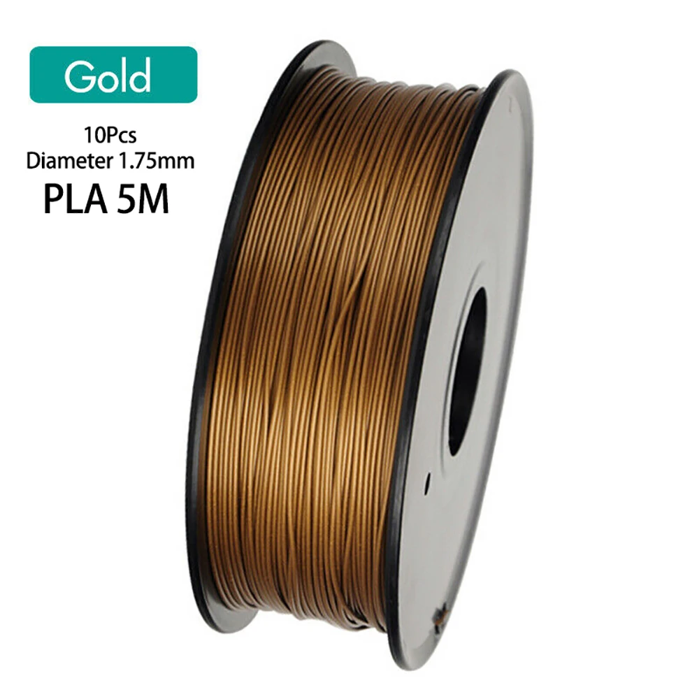 

Многоцелевой 50/100 м PLA/PCL/ABS нить для 3D принтера 1,75 мм для MakerBot RepRap золотистый/серебристый