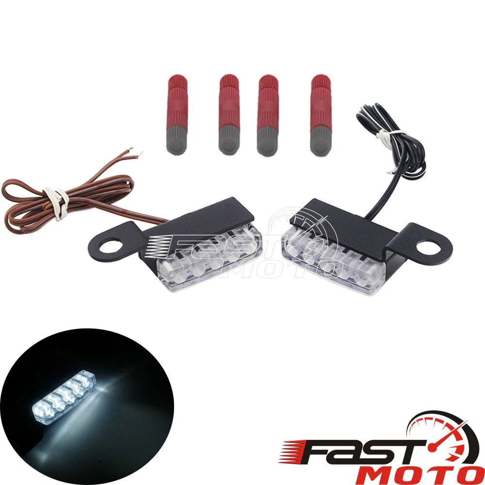 Small LED License Plate Lamp Flasher Front Rear Tail Turn Signal Light Universal Motorcycle Indicator For Harley Cafe Racer |