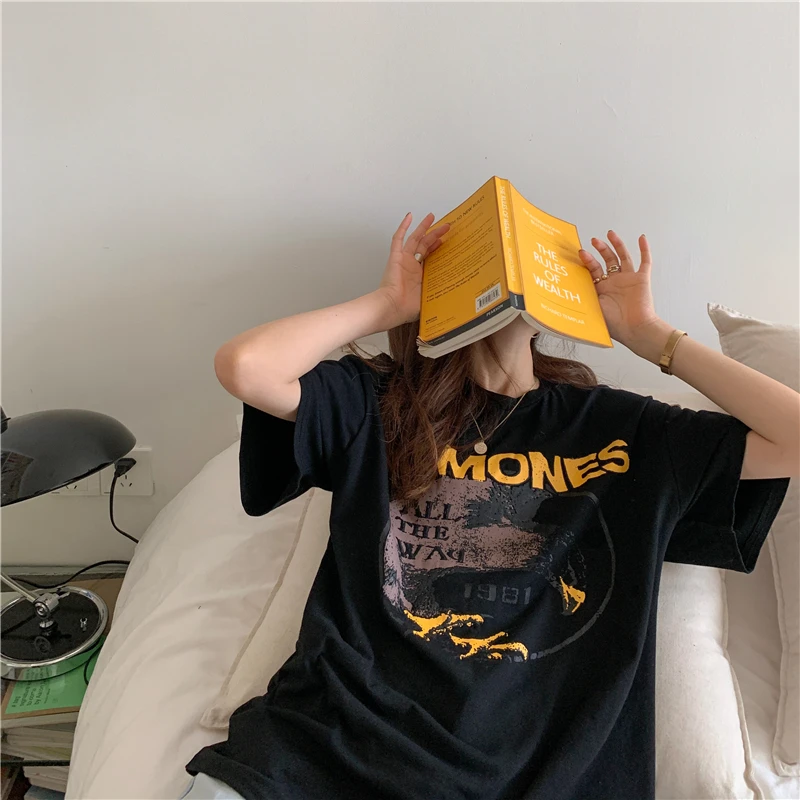 

Harajuku T Shirts Women Vintage Ullzang Graphic T-shirt 90s Korean Style Tshirt Fashion Top Tees Female