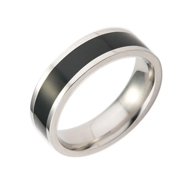 Классические черно-белые кольца керамические титановые стальные для влюбленных