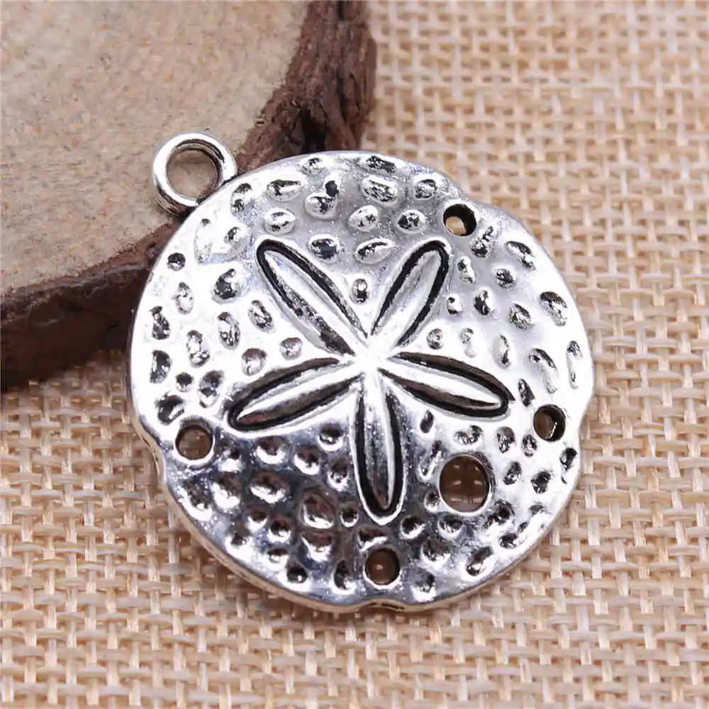 

Handmade Pendants For Jewelry Accessories 6pcs Sea Urchin Charms 35x30mm Antique Silver Plated