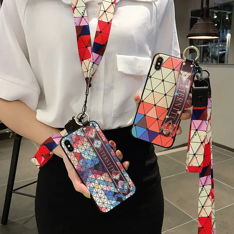 Шеи ремешок чехол для samsung Galaxy S10E S8 S9 S10 Plus Note 8 9 A10 A20 A30 A40 A50 A60 A70 M20 мягкий