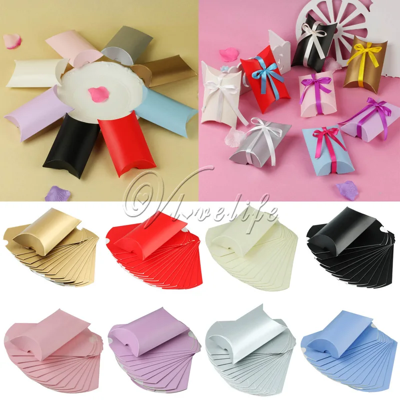 50 шт. бумажные подарочные коробки для подушек 9X13X3 5 см|box candy|box boxbox gift box |