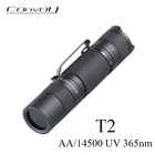 УФ-вспышка Convoy T2 с УФ-лампой 365nm Led Linterna AA14500, аккумуляторная батарея, фонарик ультрафиолетовые люминесцентные, детекторный светильник