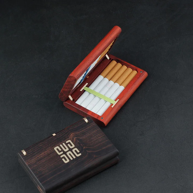 Портсигар мужской портативный деревянный креативный красный сандаловый
