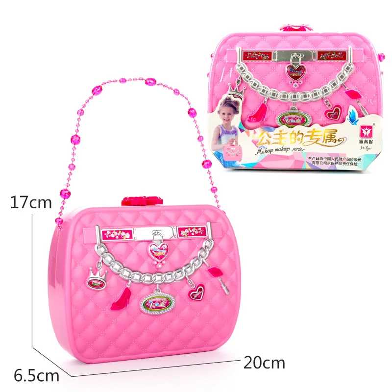 

Girls Make Up Set Toy Pretend Play Simulation Fashion Pink Cosmetic Bag Beauty Hair Salon Toy Makeup Tools Kit Baby Girls Gift