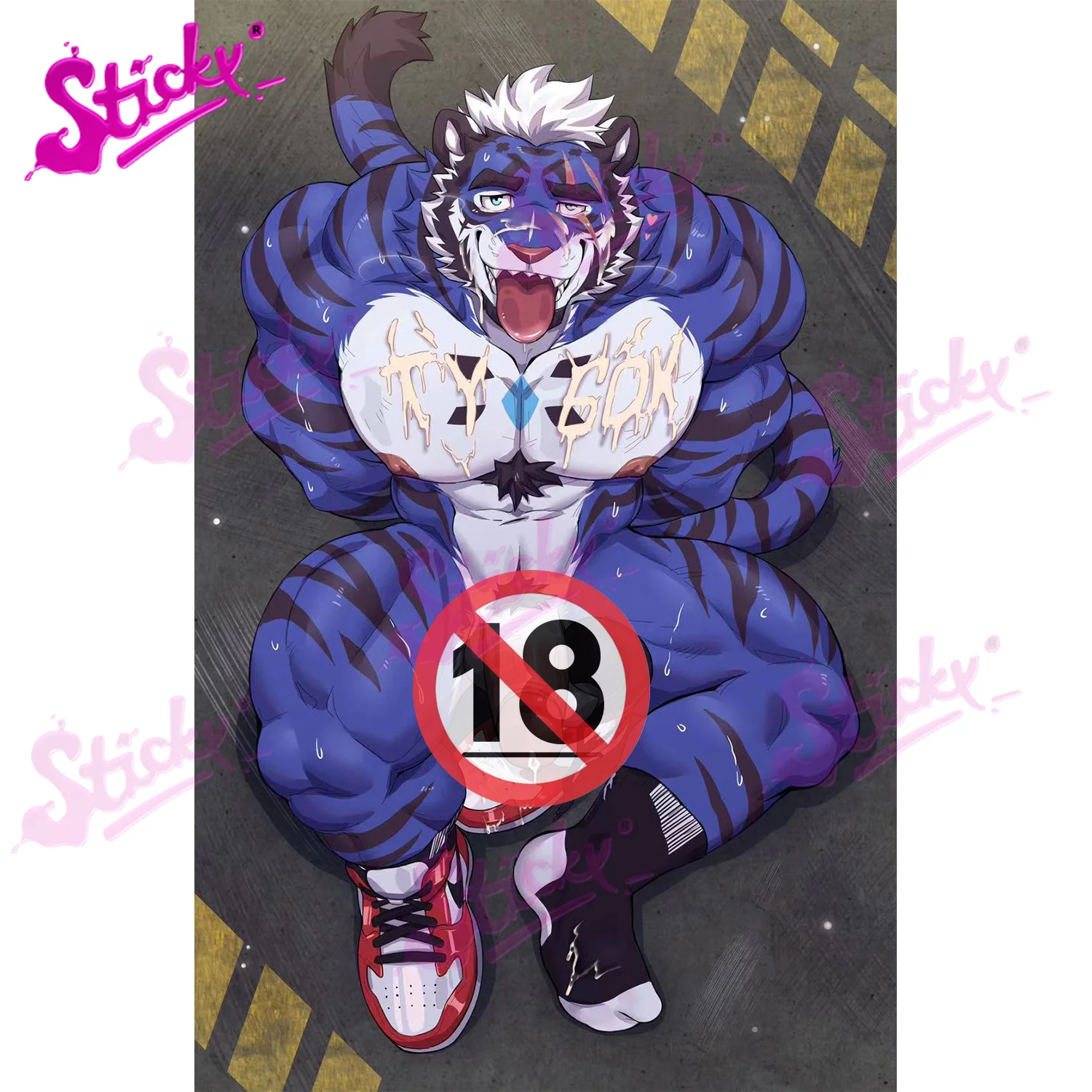 Липкий пикантные меховые искусство тигра аниме автомобиля стикер наклейка для