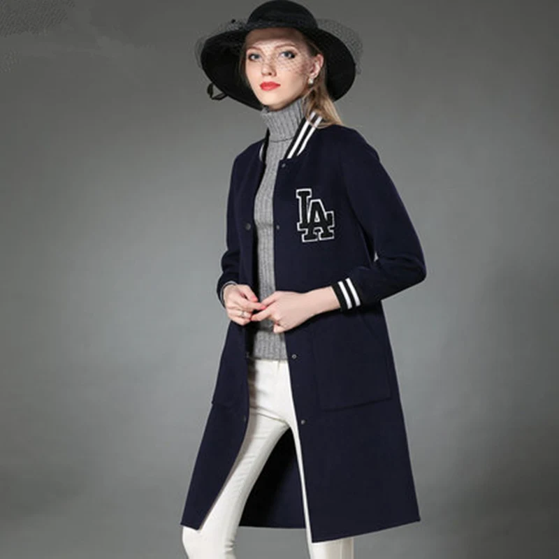 

Женское шерстяное пальто с воротником-стойкой, однобортное приталенное твидовое пальто с принтом мандарина, ZX530, весна-осень 2020