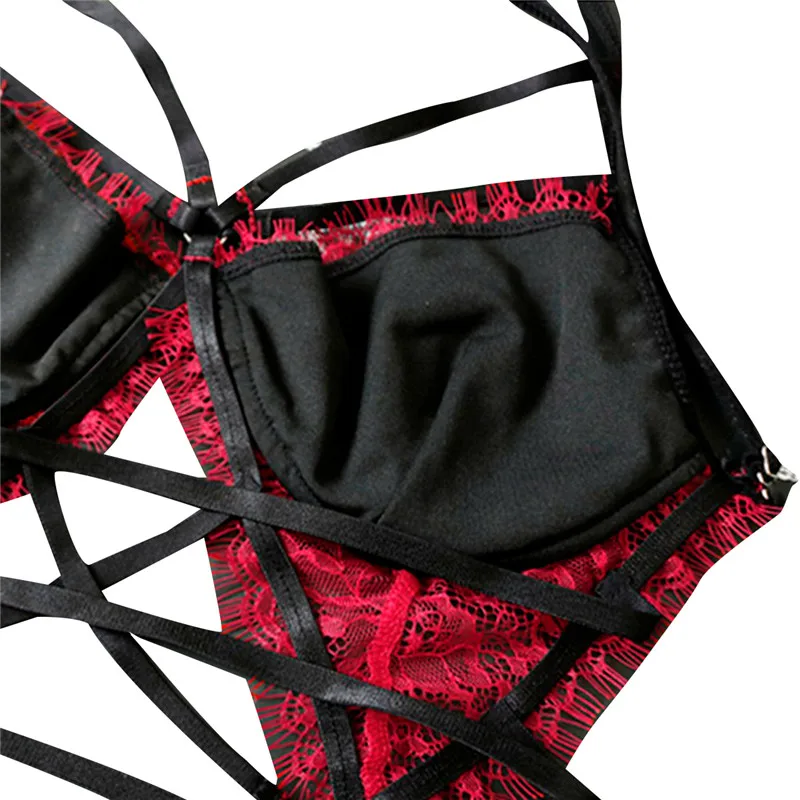 Женское нижнее белье комплект из трех предметов сексуальное кружевное Сетчатое