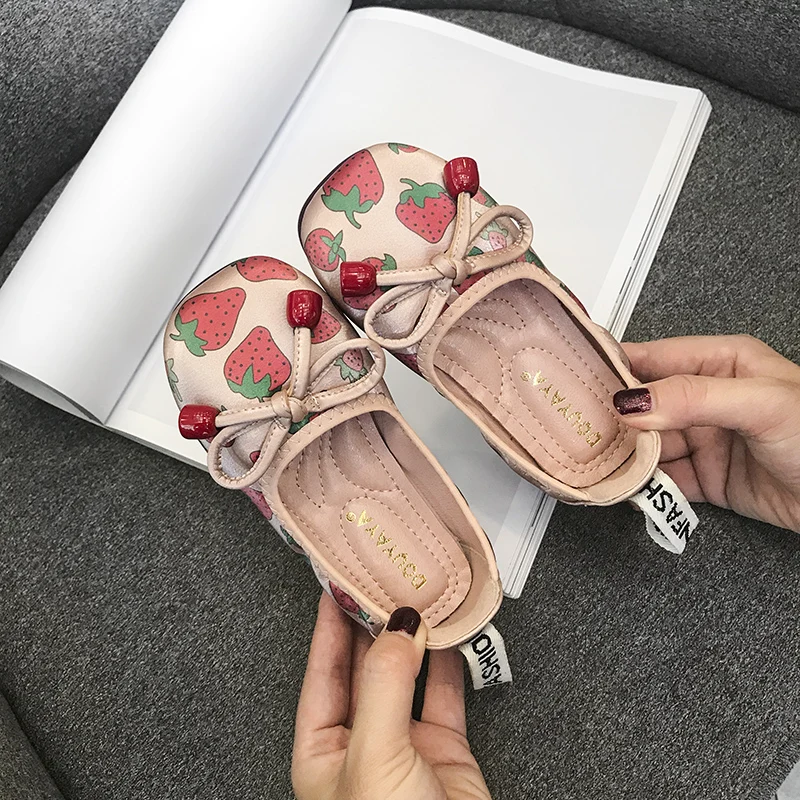 Princess Shoes Spring & Autumn Girls Shoes Baby 2022 New Small Leather Shoes Soft Sole Peas Shoes 4-12 Years Old Kids Shoes