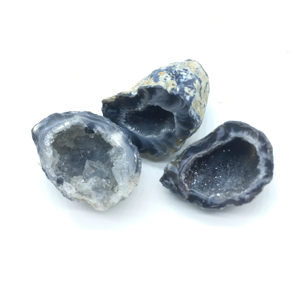 Случайный Природный Agate фрагмент жеоды Drusy Raw камень кварц Кристалл Cluster
