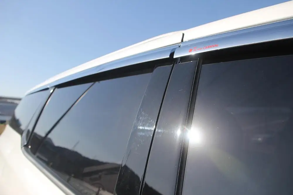 

ABS Chrome plastic Window Visor Vent Shades Sun Rain Guard car accessories For KIA Carnival 2015-2020