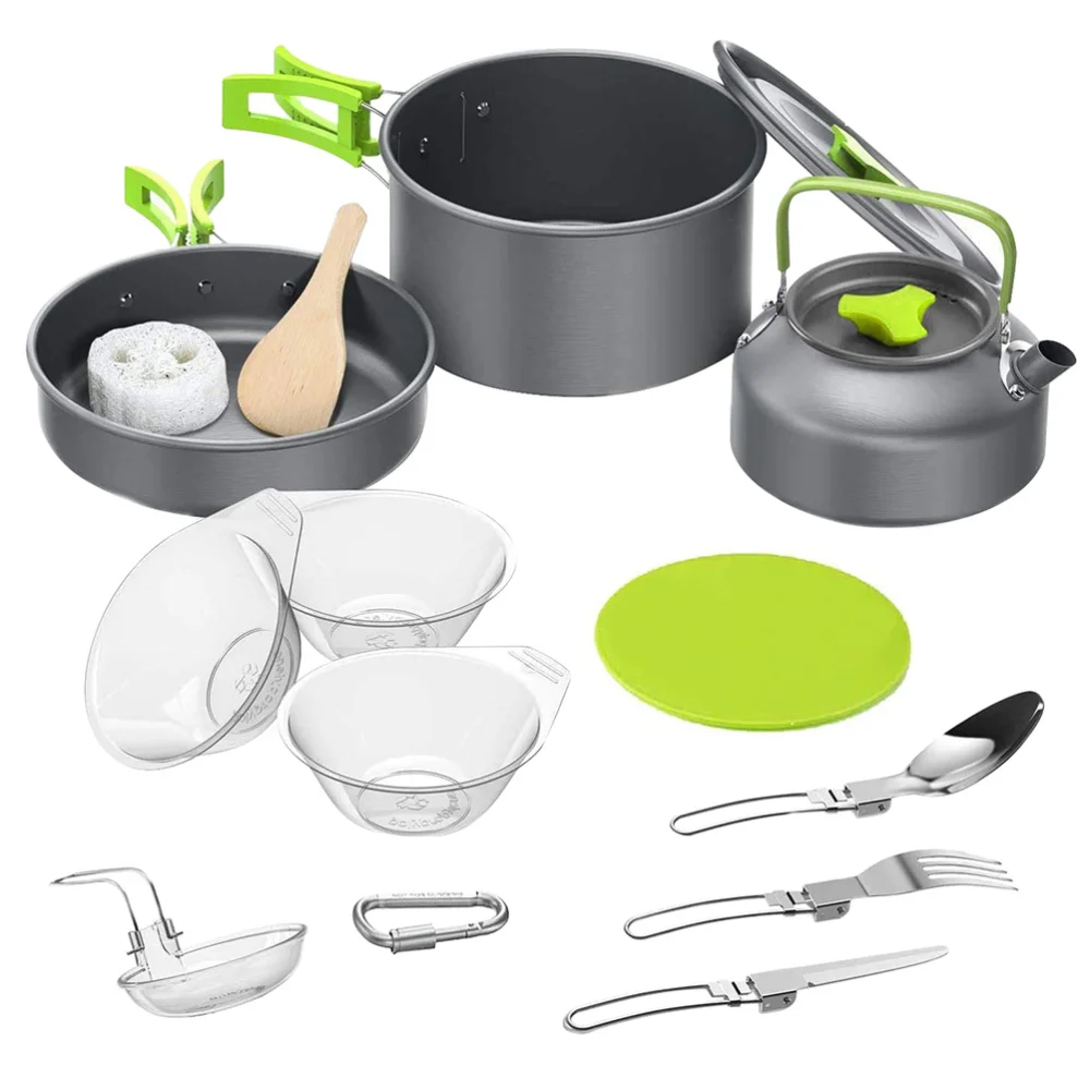 

Набор посуды для кемпинга, многоразовая, практичная, легкая, 1 комплект