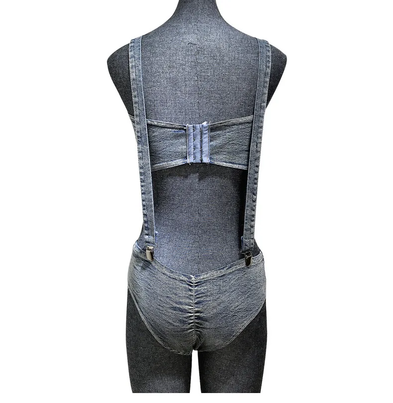 Swimming suit women denim strap shorts sexy bra bikini beach wear clothing swimwear 2 piece set swimsuit bikinis mujer