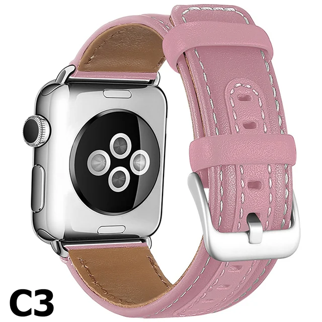 Для Apple Watch 5 ремешок 40 мм 44 мм спортивный хороший кожаный тканевый браслет для мужчин/девочек для iwatch серии 4 3 38 мм 42 мм - Цвет ремешка: C3-pink pink