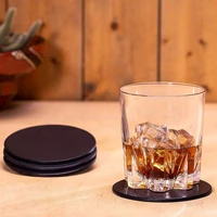 6pcsset round coasters pu leather coaster drink coffee mat easy insulated holder cup tea pad round clean to pad placemats r6n9
