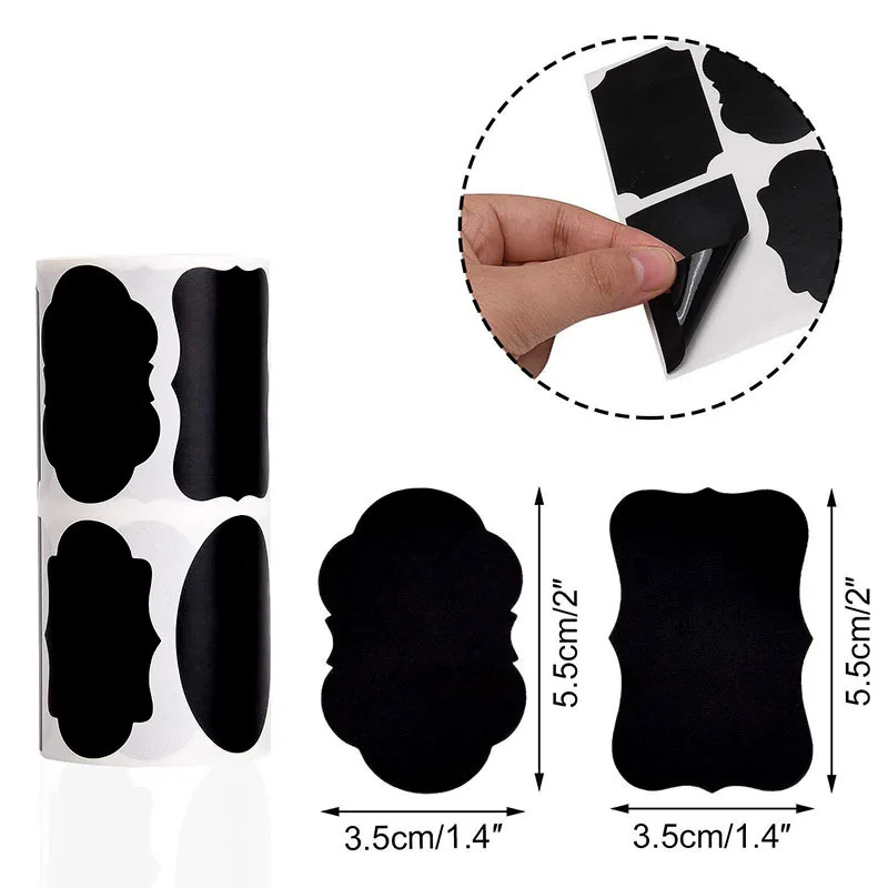 

250Pcs/Roll Chalkboard Labels Sticker for Household Kitchen Jars Stickers Removable Waterproof Blackboard Sticker Label Decor