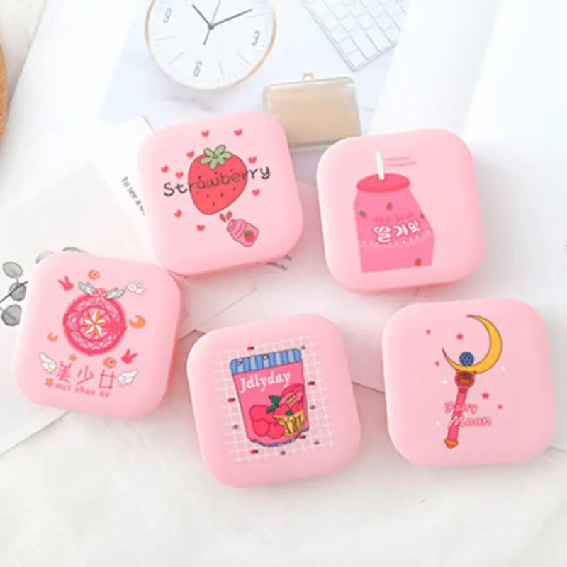 Милый Дорожный Чехол для контактных линз унисекс с мультяшным рисунком