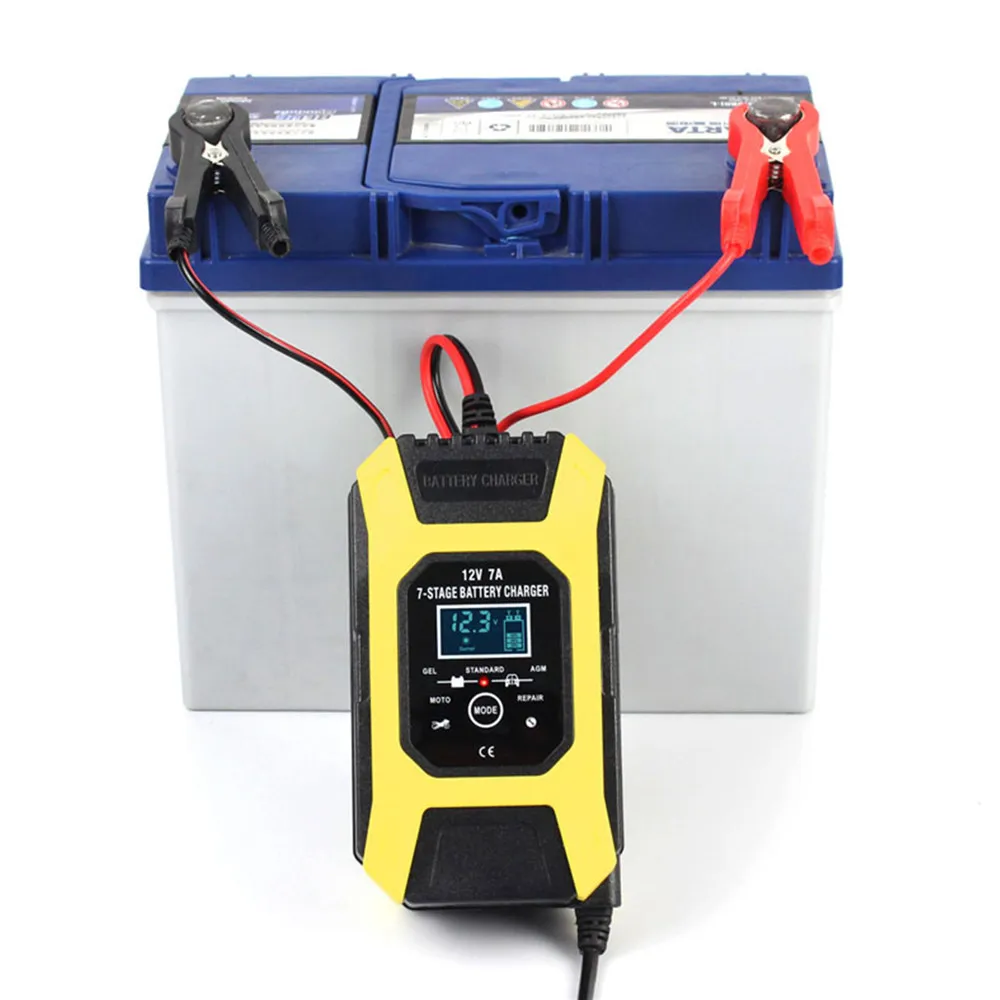 12V 7A импульсный Батарея Зарядное устройство цифровой ЖК-дисплей Дисплей для