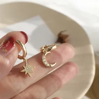 new 2020 contracted delicate crystal star temperament drop earrings female korean classic style small earrings fashion jewelry