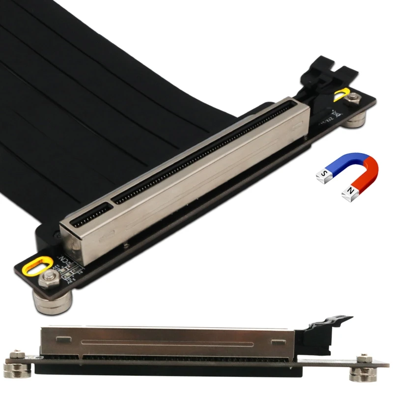 

PCIe 3.0 x16 PCI Express Riser Extender Cable 90 Degree GUP with LED Magnet Pad