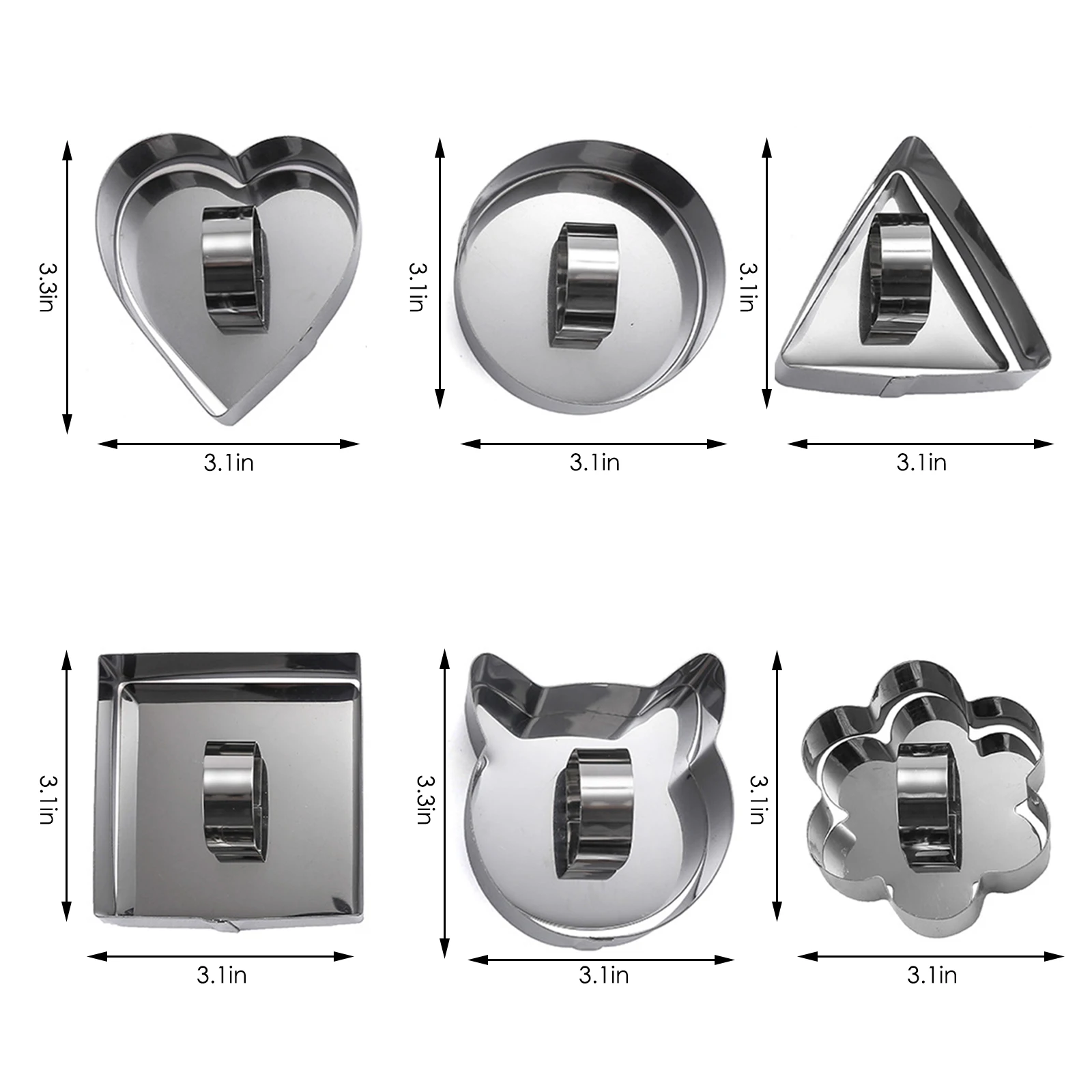 

6 Shape Stainless Steel Mousse Cake Ring Mold Slicer Cooking Ring Mould For Mousse Pastry Fluffy Pancake Salad Baking Tips Tool