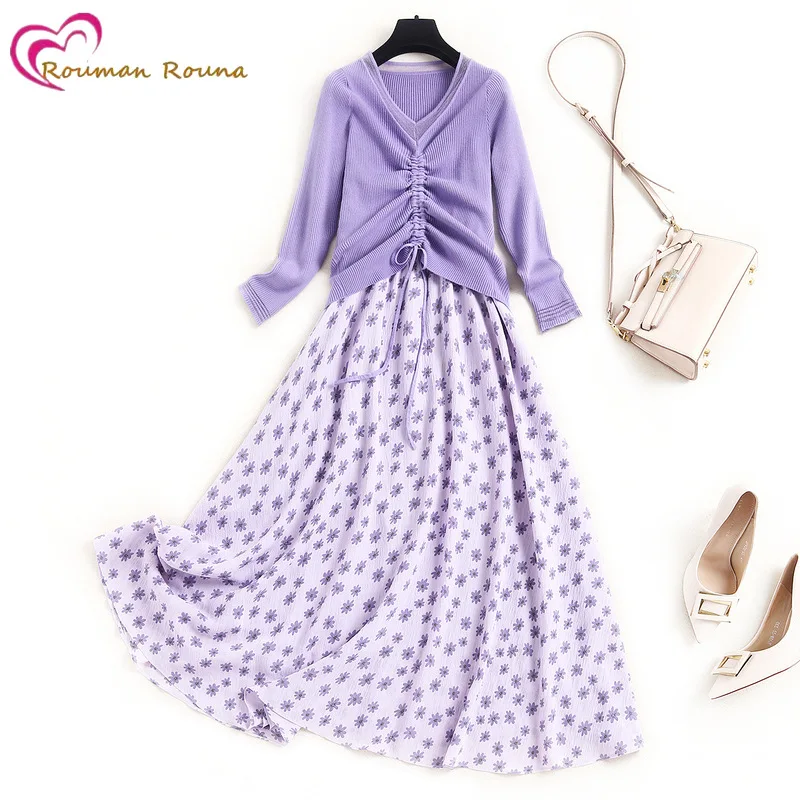 

Quality Womens 2021 spring new Chiffon Dress hollowed out blouse suspender skirt two piece set