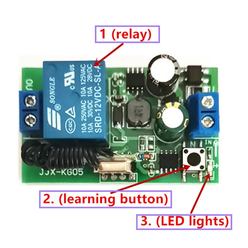 

433 MHz AC 110V 220V Wireless 1CH RF Transmitter Remote Control Switch + RF Relay Receiver For Light Garage Door Opener