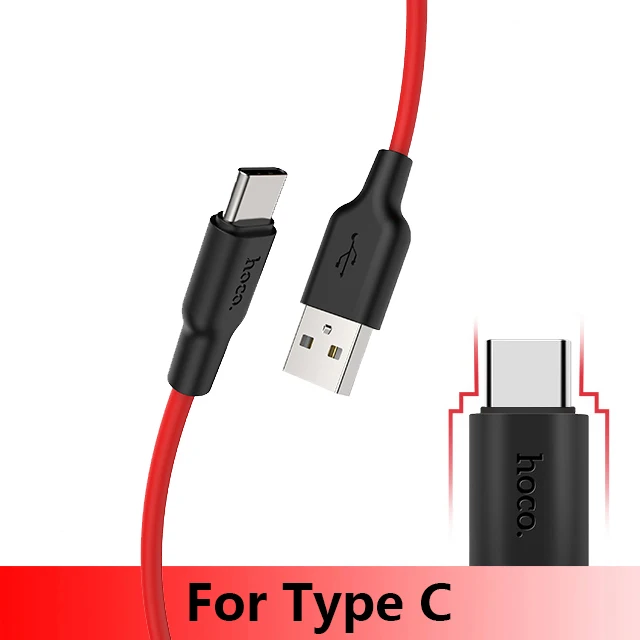type c cable HOCO X21 Plus Мягкий силиконовый USB кабель для iPhone 11 pro max type-C кабель для samsung Xiaomi huawei Micro кабель 2 м 1 м 0,25 м - Цвет: type c cable