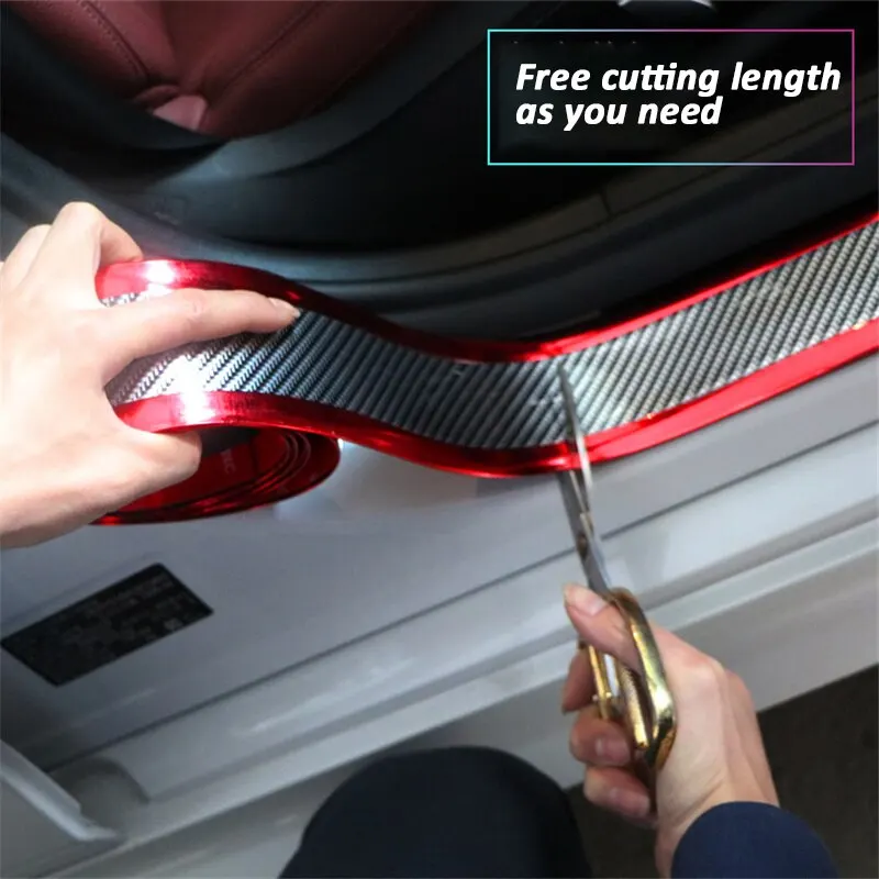 

5CM 7CM*1M Carbon Fiber Car Accessories Car Sticker Paste Tapes Decals Protection Films Auto Door Side Mirror Protector Strip