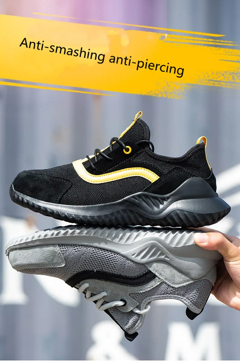 New Indestructible Men's Steel Toe Safety Boots Breathable Anti-smashing Puncture-Proof Work Shoes Welder Safety Boot Sneakers