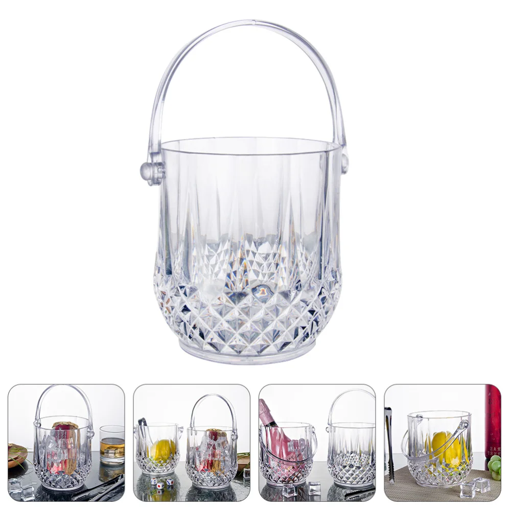 

Bucket Ice Clear Bar Tub Party Champagne Chiller Large Acrylic Cooler Bottle Beverage Chilling Glass Tongfor Cocktail Holder