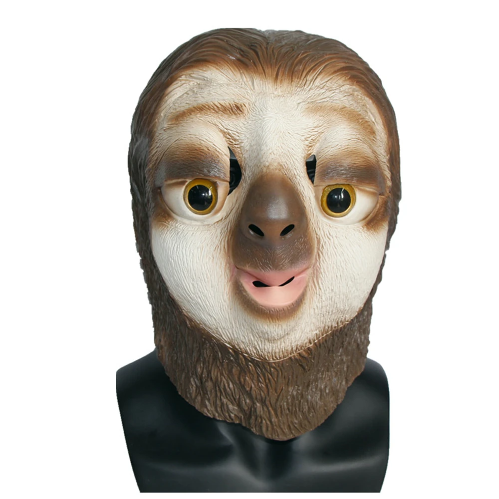 

Funny Sloth Latex Mask Halloween Animal Fancy Dress Party Props Realistic Cosplay Costume Accessories