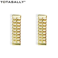 totasally golden alloy hollow rectangle earrings for woman hollow earrings for women party show jewelry accessories dropshipping