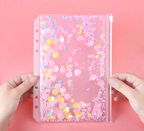 Cute Zipper Case MaoTu вкладыш ПВХ хранения Наклейка на мешок билета карты Органайзер сумка с клапаном A5 A6 Блокнот на спирали, дневник катушки Кольцо Связующий наполнитель - Цвет: Cute Zipper Case