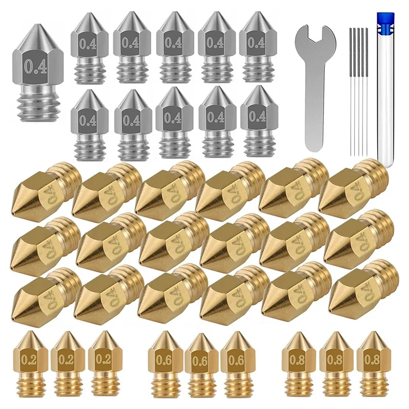 

3D Printer Nozzles Kit,MK8 3D Printer Extruder Nozzles for Creality Ender 3 Ender 3 Pro Ender 5 Ender 5 Pro CR-10
