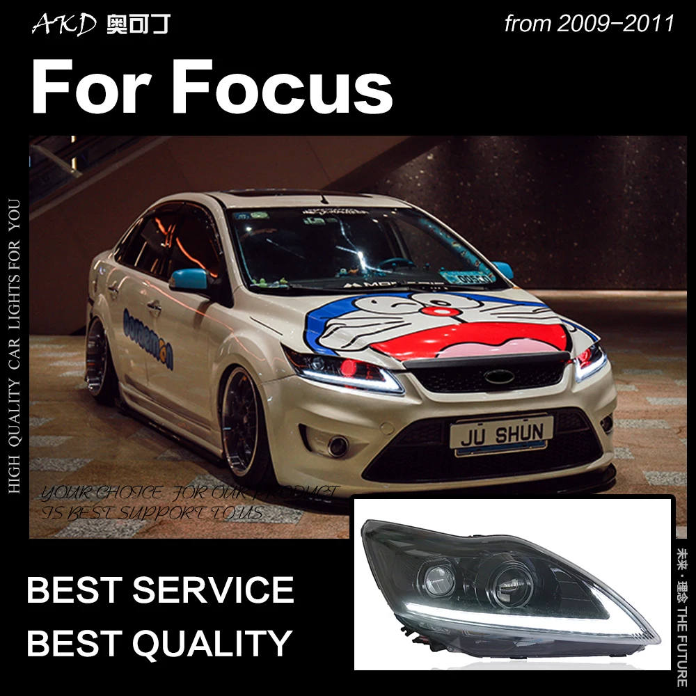 АКД стайлинга автомобилей для Ford Focus фары 2009 2011 2 светодиодный фар динамический