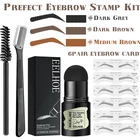 6 видов трафаретов для бровей Набор для макияжа один шаг штамп для бровей Набор для формирования бровей гелевый штамп идеальные брови за секунды