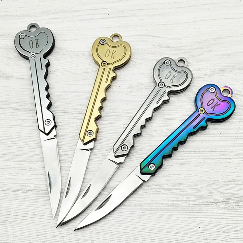 Нож мини открытый набор брелок для ключей гаджет складной карманный открывалка