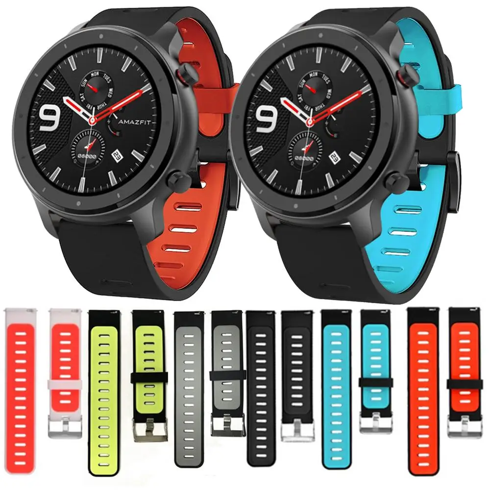 Ремешок для браслета Xiaomi Huami Amazfit Stratos 2 2S /amazfit GTR 47 мм ремешок смарт-часов 22 мягкий