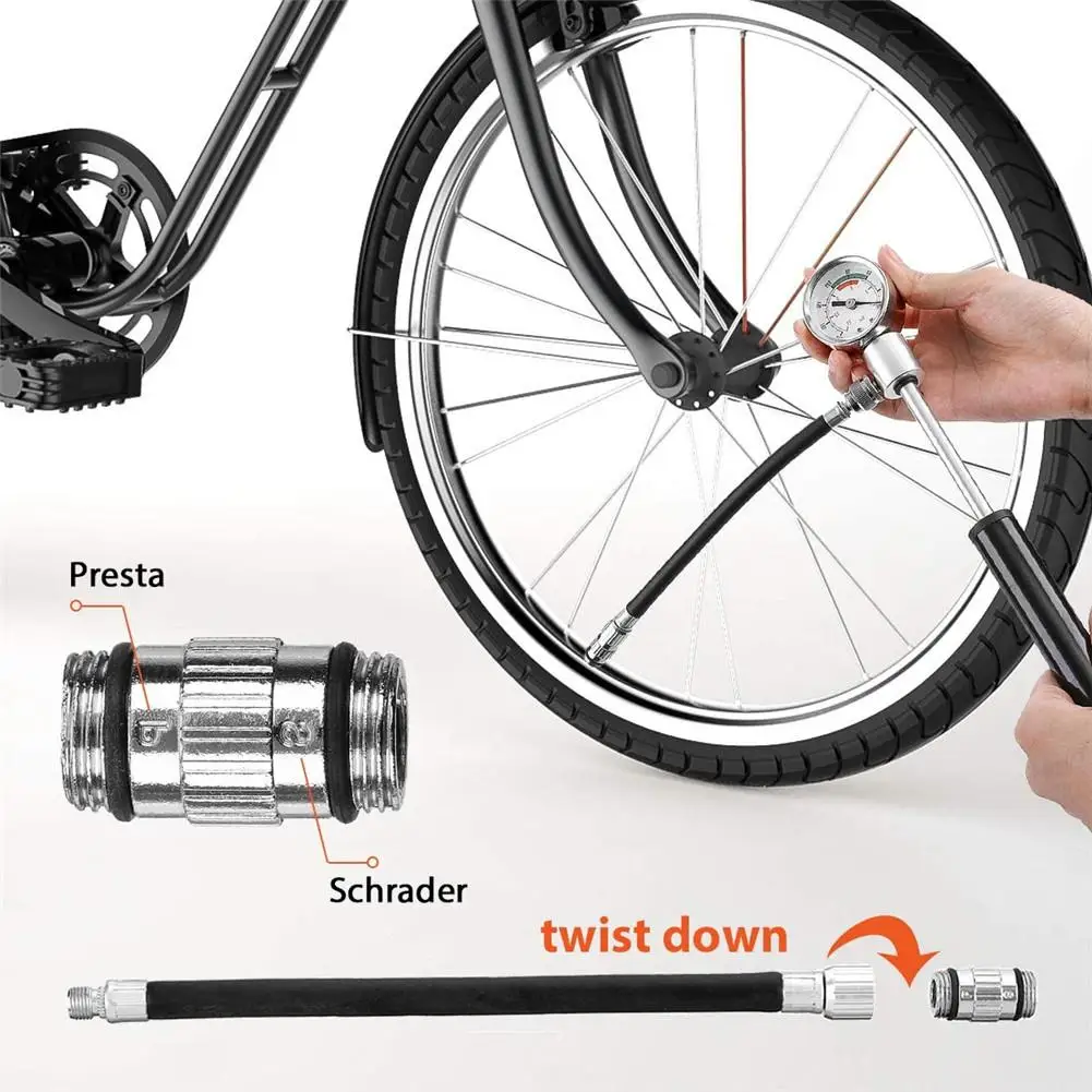 

Mini Bike Pump Portable Bicycle Air Pump With Gauge Bike Tire Repair Kit For Mountain Bike