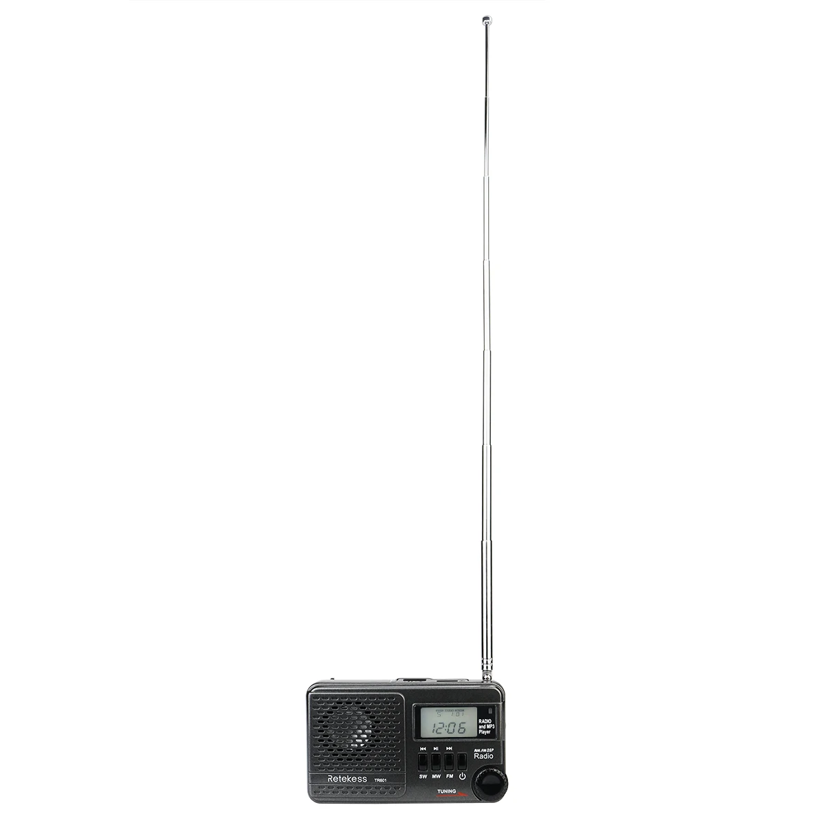 Retekess TR601 FM/AM/SW карманный радиоприемник цифровые часы DSP MP3 плеер выбор шага 9K/10K