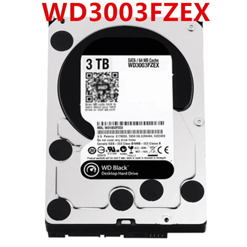 

Original New HDD For WD Black 3TB 3.5" SATA 6 Gb/S 64MB 7200RPM For Internal HDD For Surveillance HDD For WD3003FZEX