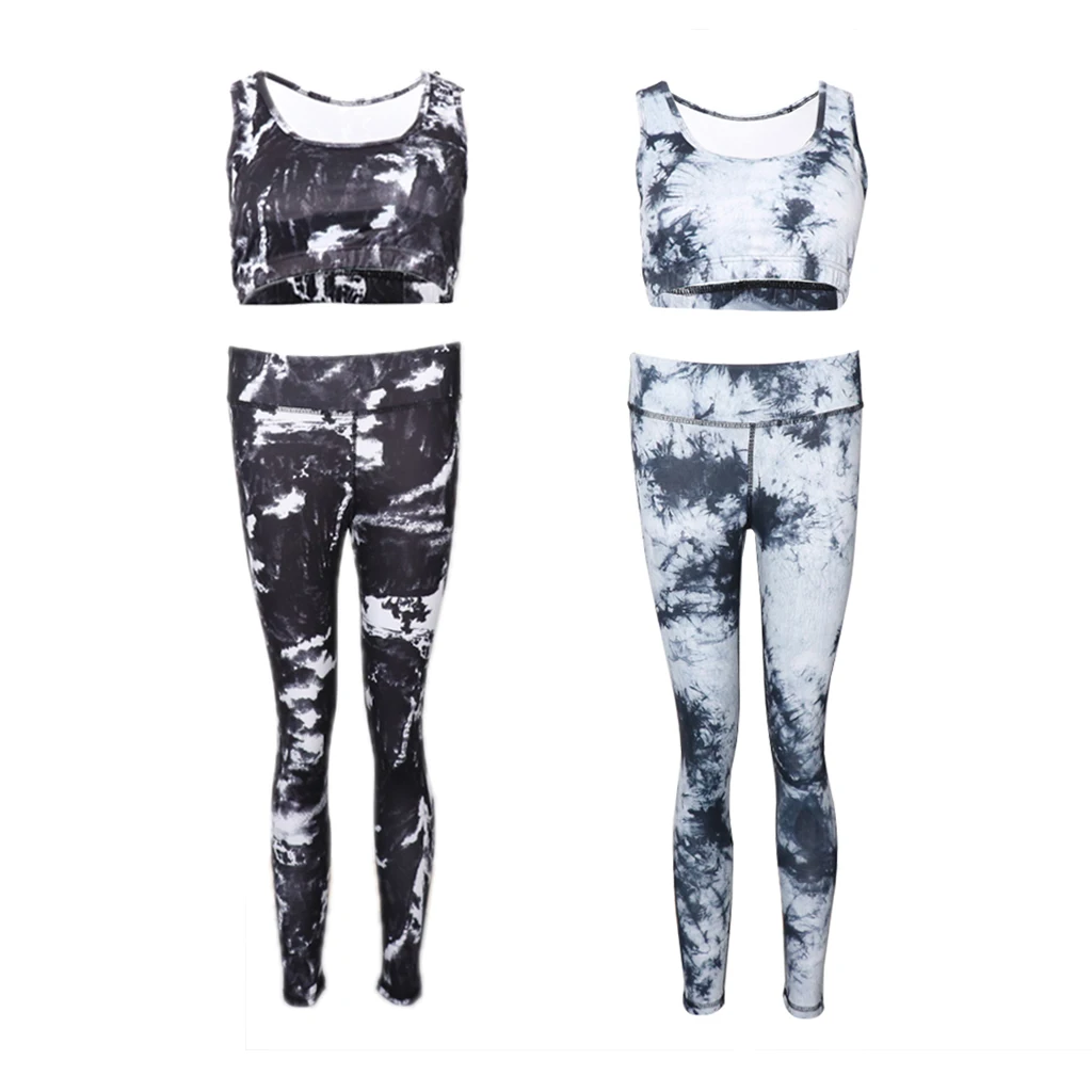 Женские леггинсы с высокой талией для йоги костюмы со спортивным бюстгальтером