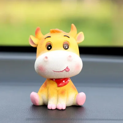 

Car Car Control Station Ox Zodiac Auspicious Auspicious Cow Posing Car Swinging Head Cow Rich Cow Cartoon Cute