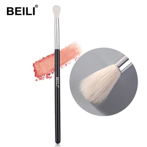 BEILI #224 натуральная Кисть для макияжа из козьей шерсти, маленькая кисть для растушевки глаз, 1 шт., Кисть для макияжа с блестящей черной ручкой