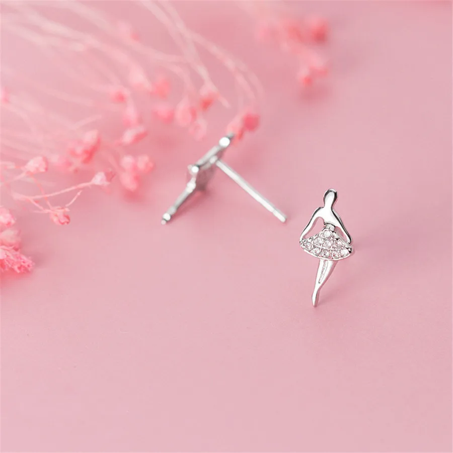 Женские серьги-гвоздики из серебра 925 пробы с кристаллами | Украшения и
